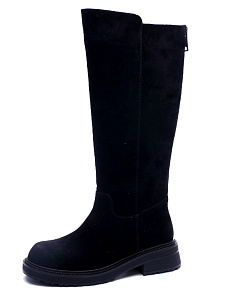 Черные зимние сапоги из велюра