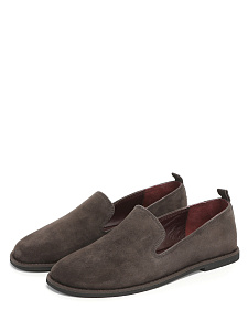 Коричневые лоферы из велюра