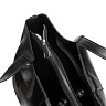 Черная сумка шоппер из кожи с дополнительным ремнем