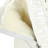 Белые дутики на шнуровке из комбинированных материалов на подкладке из натуральной шерсти на рифленой подошве