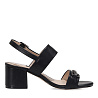 Черные босоножки из экокожи на устойчивом каблуке Nine West