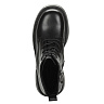 Черные ботинки из кожи на подкладке из текстиля на утолщенной подошве с каблуком