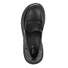 Черные закрытые туфли из кожи на подкладке из экокожи на  утолщенной подошве