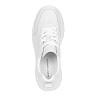 Белые кроссовки из кожи без подкладки на утолщенной рифленой подошве