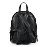 Черный рюкзак из стеганной экокожи с наружным карманом на молнии