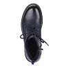 Синие ботинки из кожи на подкладке из натуральной шерсти на утолщенной подошве