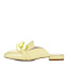 Желтые мюли с закрытой носочной частью с декором из кожи на подкладке из натуральной кожи на венском каблуке