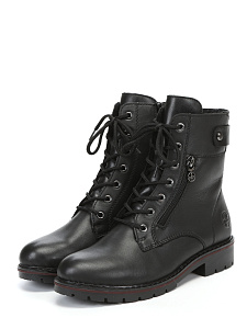 Черные зимние ботинки из кожи