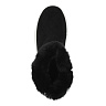 Черные ботинки из велюра с декоративной опушкой на подкладке из натуральной шерсти