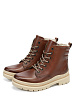 Коричневые зимние ботинки из кожи Remonte