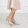 Розовые открытые туфли с ремешком вокруг щиколотки из кожи на подкладке из натуральной кожи на талированном каблуке