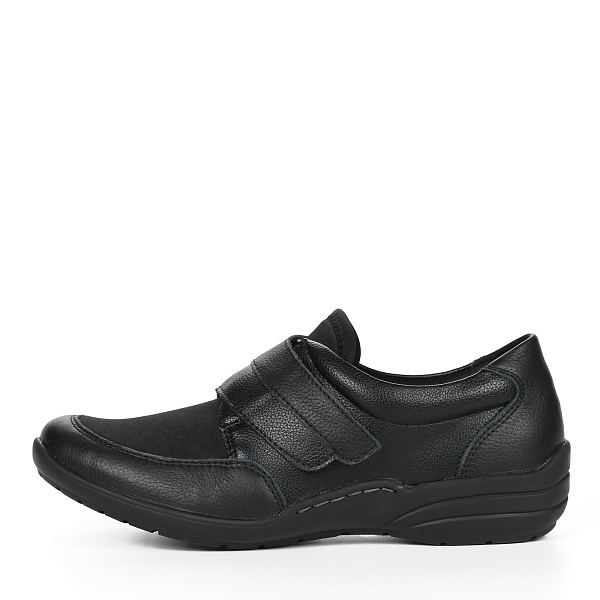 Черные закрытые туфли из комбинированных материалов на подкладке из текстиля на спортивной подошве