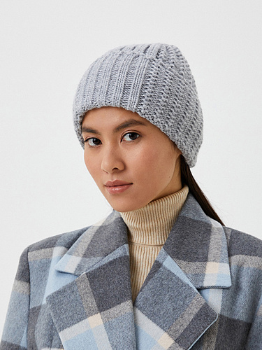 Шапка женская шерстяная серая Fabretti