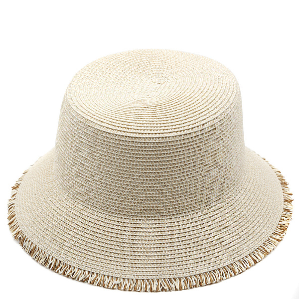 Шляпа-абажур женская светло-бежевая