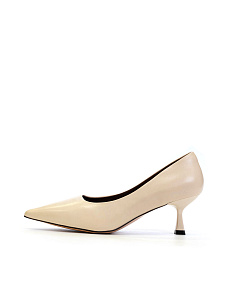 Туфли лодочки из кожи рисового цвета