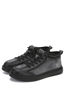 Серые кеды из велюра