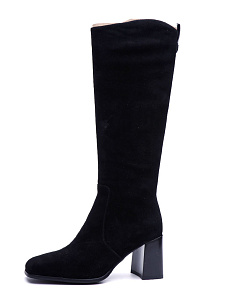 Черные зимние сапоги из велюра