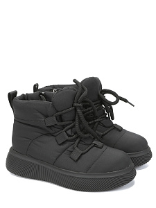 Черные зимние дутики из текстиля