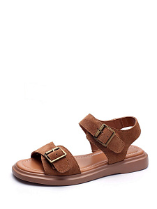 Коричневые сандалии из велюра