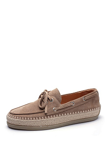 Бежевые мокасины из велюра