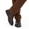 Коричневые кроссовки из кожи с декоративной отстрочкой на подкладке из натуральной шерсти