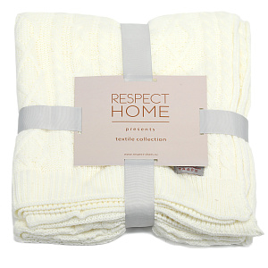 Плед из вискозы белый