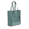 Зеленая сумка шоппер из натуральной кожи