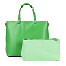 Зеленая сумка шоппер из экокожи