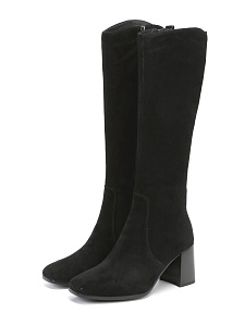 Черные зимние сапоги из велюра