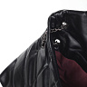 Черная сумка мессенджер из экокожи с декоративной отстрочкой на цепочках
