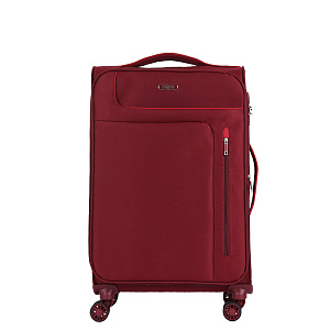 Бордовый чемодан из полиэстера