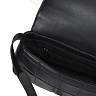 Черная сумка мессенджер из экокожи с декоративной отстрочкой