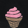 Носки средней длины, чёрные с мороженым, р. 36-38