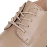 Бежевые закрытые туфли на шнурках из кожи на подкладке из натуральной кожи на квадратном каблуке
