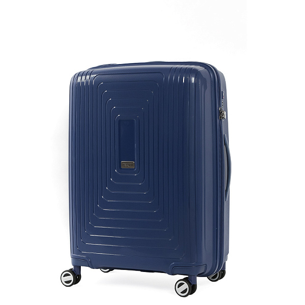 Синий универсальный чемодан из полипропилена
