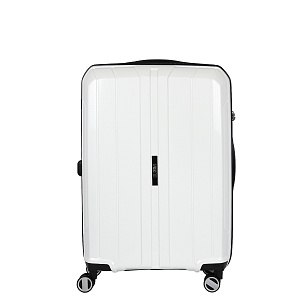 Белый универсальный чемодан из полипропилена