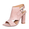 Розовые босоножки из велюра на каблуке CorsoComo