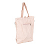 Розовая пляжная сумка из хлопка с наружным функциональным карманом на молнии