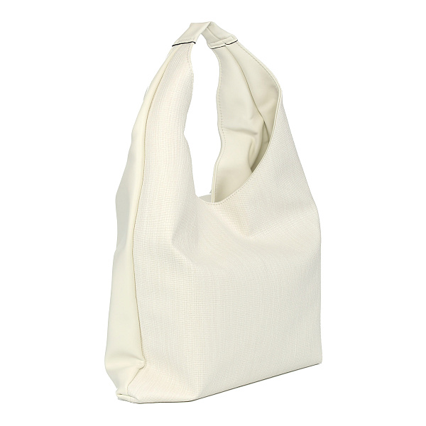 Белая сумка хобо из экокожи