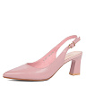Розовые открытые туфли из кожи на подкладке из натуральной кожи на каблуке