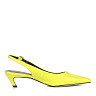 Желтые открытые туфли на каблуке