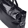 Черная дорожная сумка с фактурой под рептилию из экокожи