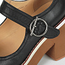Черные туфли Мэри Джейн из кожи на подкладке из натуральной кожи на  каблуке столбике и утолщенной подошве