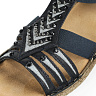 Синие сандалии из комбинированных материалов на подкладке из экокожи
