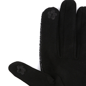 Перчатки женские комбинированные чёрные