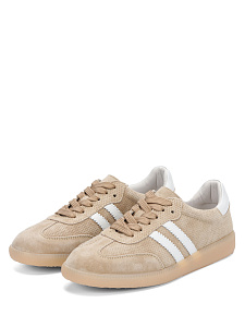 Бежевые кеды из велюоа