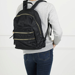 Черный рюкзак из текстиля с наружными карманами