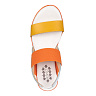 Бело-оранжевые сандалии из комбинированных материалов