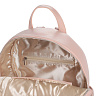 Розовый рюкзак из экокожи с декоративной прошивкой