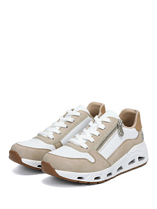 Бежевые кроссовки из экокожи